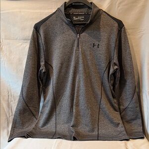Under Armour Men's Gray and Black Quarter-Zip Shirt